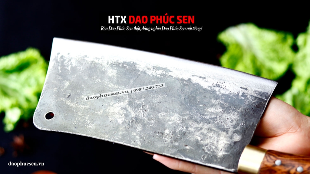 Dao chặt xương sắc bén - Thép nhíp ô tô - Cán cẩm khâu đồng - N10D