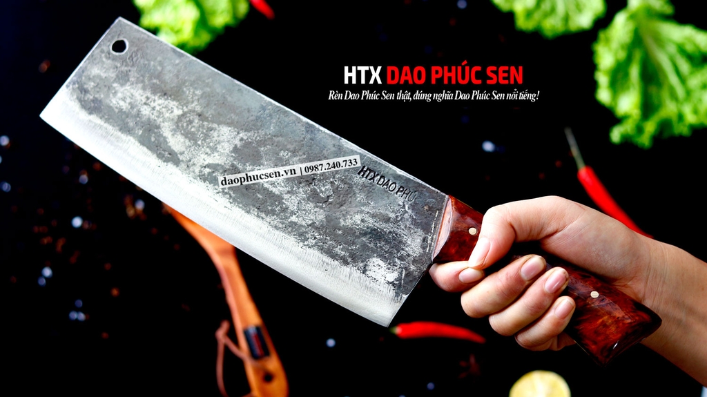 Dao chặt gà sắc bén - Thép nhíp ô tô - Cán ốp nu - G05OND