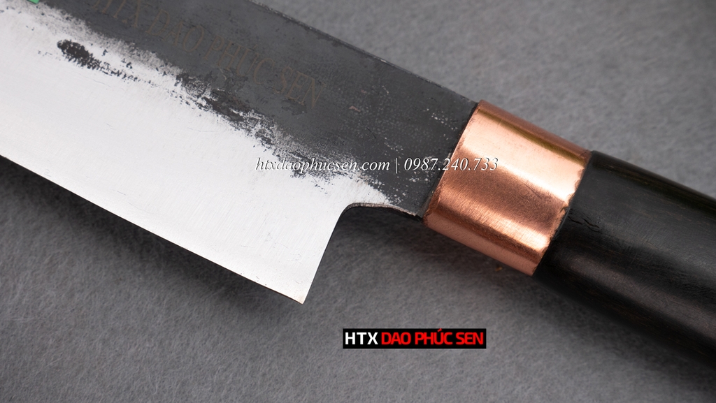 Dao lọc thịt thép nhíp xe cán gỗ mun CL10NMDD  / HTX DAO PHÚC SEN