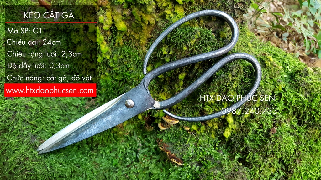 Kéo cắt gà sắc bén - Thép nhíp ô tô - K03