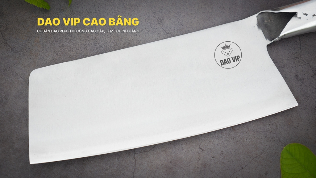 Dao chặt gà thép trắng cao cấp cán sắt SCGK DAO VIP CAO BẰNG