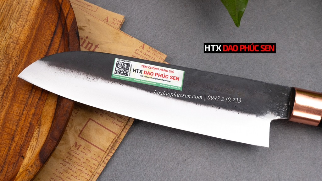 Dao lọc thịt thép nhíp xe cán gỗ mun CL10NMDD  / HTX DAO PHÚC SEN