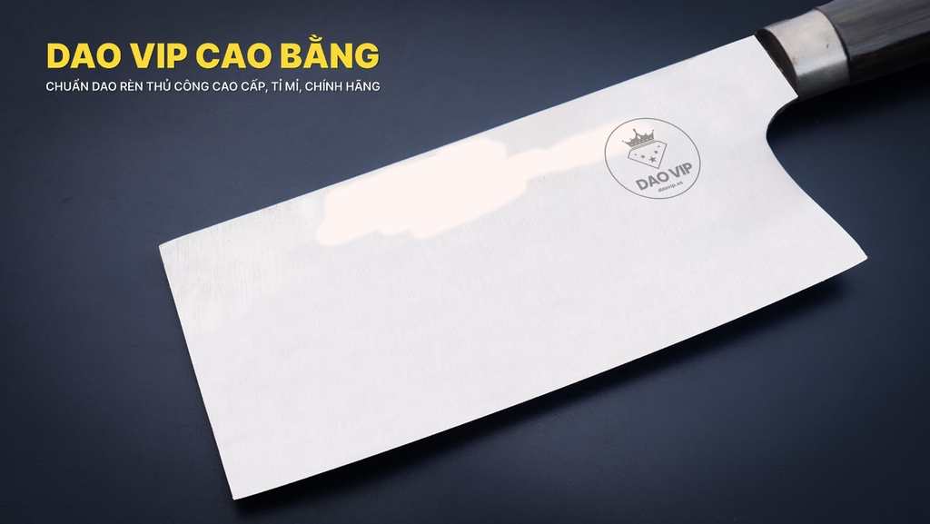 Dao chặt gà thép trắng cao cấp cán mun CG09M DAO VIP CAO BẰNG