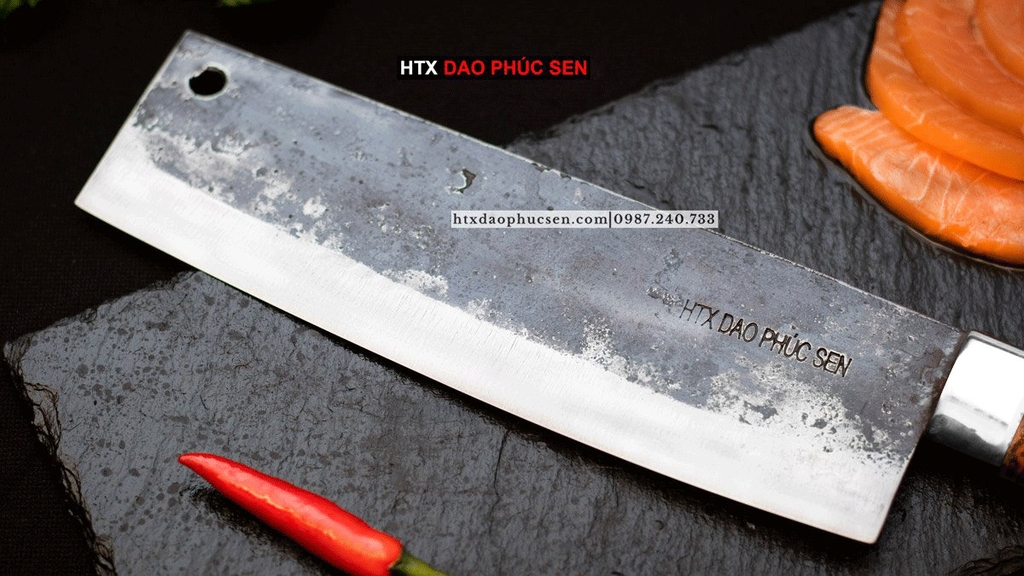 Dao Thái Thịt G02 Thép Nhíp Sắc Bén, Giữ Sắc Lâu, Dễ Mài Lại Hàng Chuẩn Dao Vip - HTX Dao Phúc Sen 