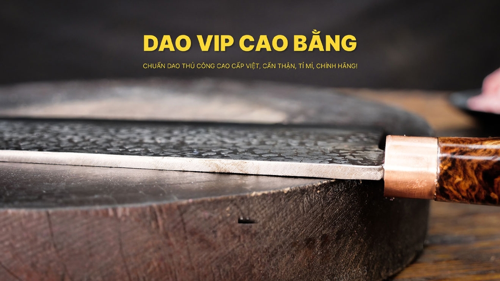 Dao chặt gà sắc bén - Thép nhíp ô tô - Cán cẩm - khâu đồng - G05TDD DAO VIP CAO BẰNG
