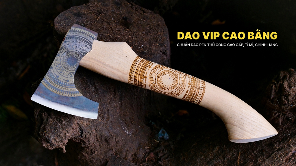 Rìu đi rừng họa tiết trống đồng R09A DAO VIP CAO BẰNG
