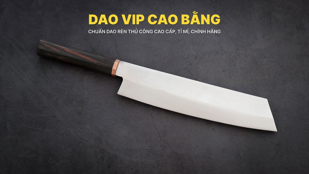 Dao Bunka thái đa năng thép không rỉ cán gỗ mun DNK29 DAO VIP CAO BẰNG