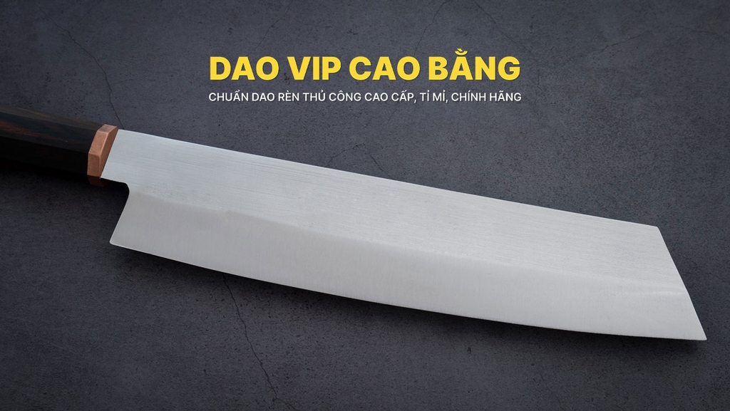 Dao Bunka thái đa năng thép không rỉ cán gỗ mun DNK29 DAO VIP CAO BẰNG