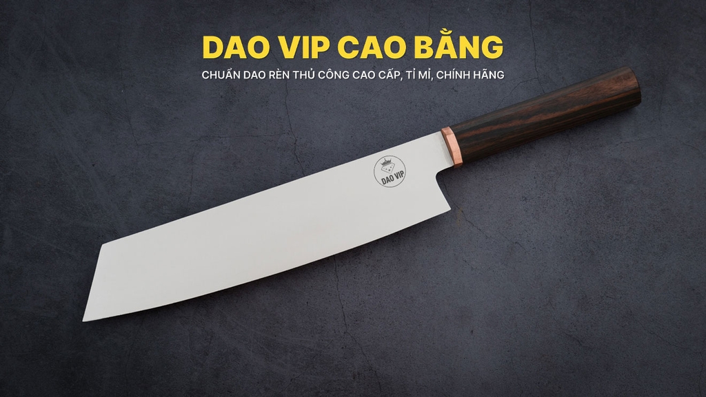Dao Bunka thái đa năng thép không rỉ cán gỗ mun DNK29 DAO VIP CAO BẰNG