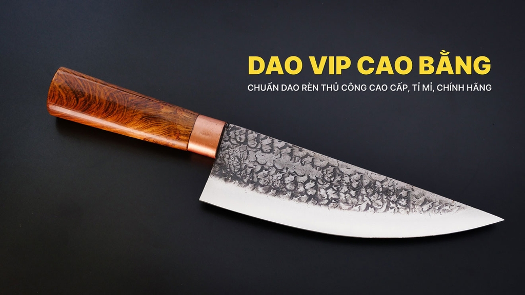 Dao thái lọc sắc bén - Thép nhíp ô tô - Cán gỗ khâu đồng - G09TDD DAO VIP CAO BẰNG