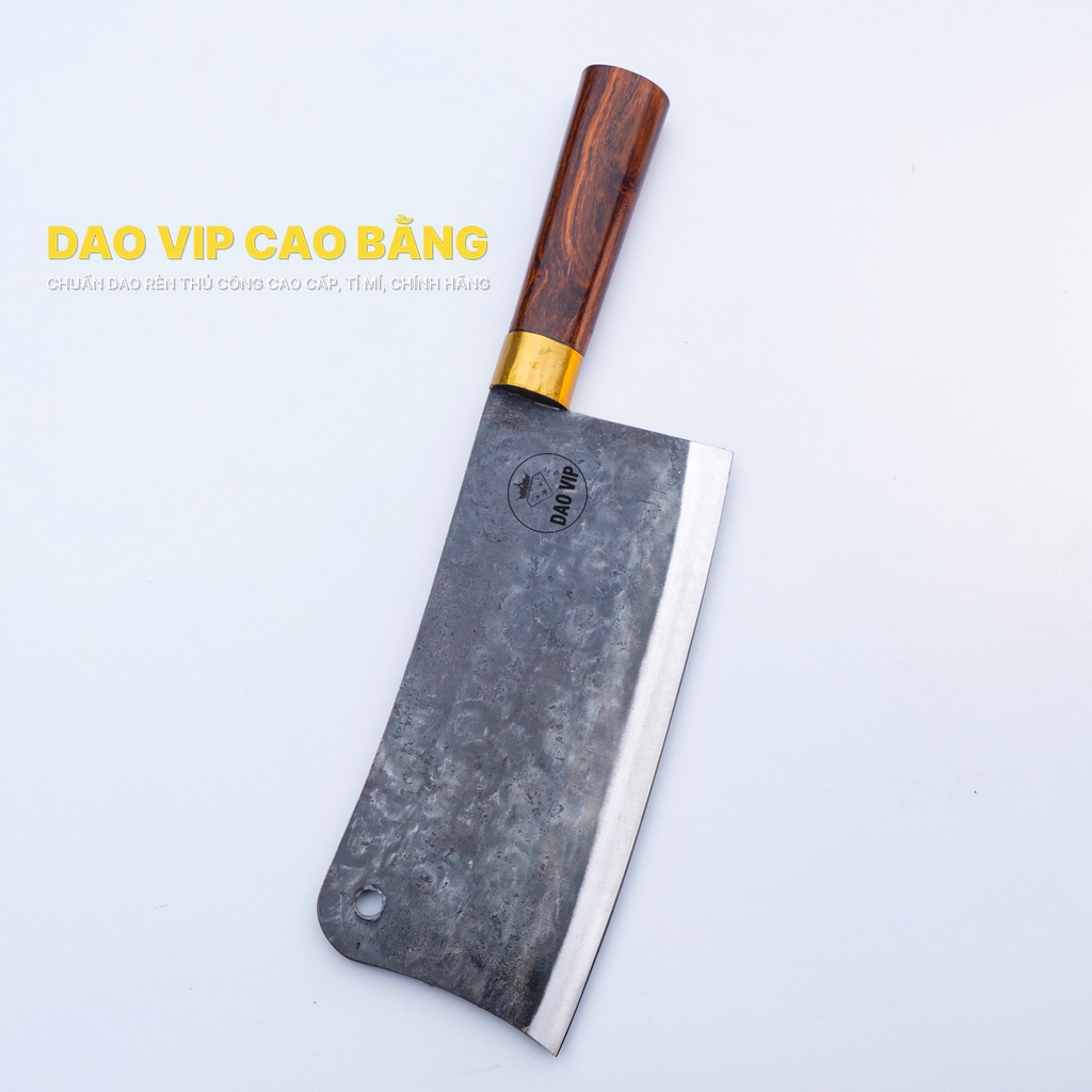 Dao chặt gà sắc bén -Thép nhíp ô tô - Cán cẩm khâu đồng - N09D DAO VIP CAO BẰNG