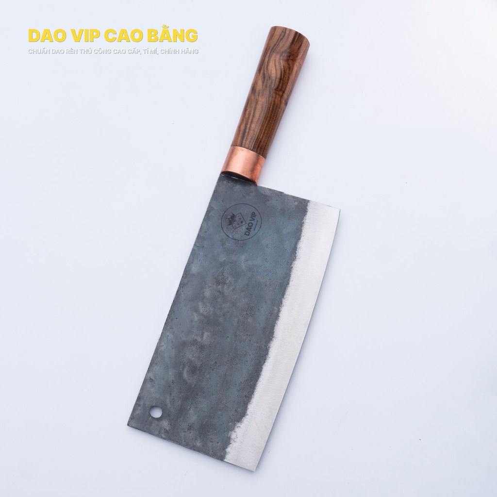 Dao chặt - thái bản 10 - Thép nhíp ô tô - Cán gỗ khâu đồng - CTB10MDD