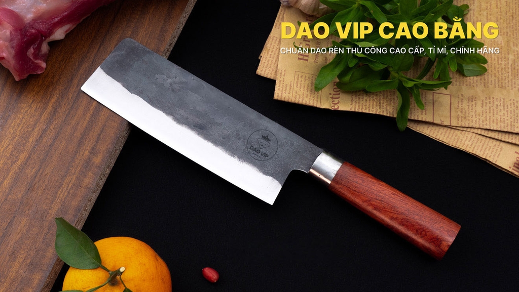 Dao thái thép nhíp xe cán gỗ CT10NH DAO VIP CAO BẰNG