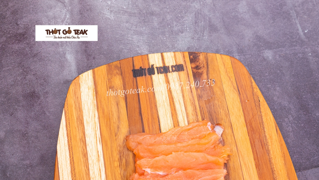 Thớt Gỗ Teak Cao Cấp - Cắt Thái, Trang Trí - 30,5x20,5x1,4cm - OV01 | HTX DAO PHÚC SEN