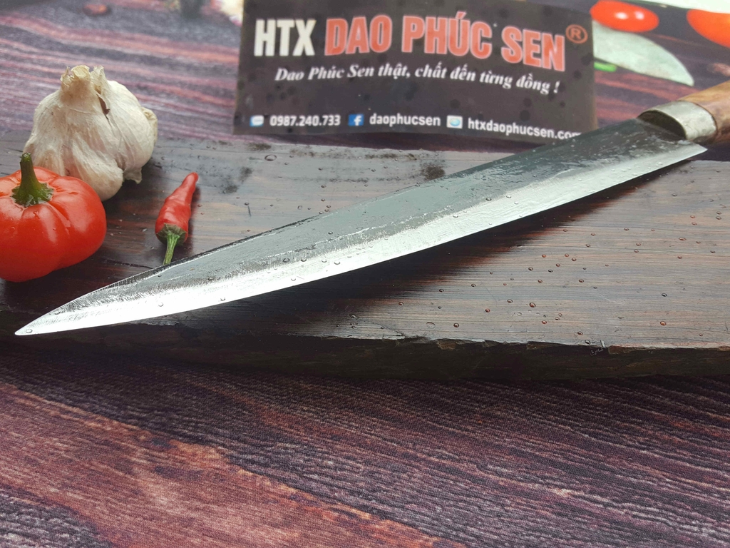 Dao phile sắc bén - Thép nhíp ô tô - Cán cẩm khâu inox - N04