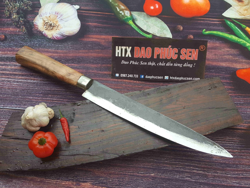 Dao phile sắc bén - Thép nhíp ô tô - Cán cẩm khâu inox - N04