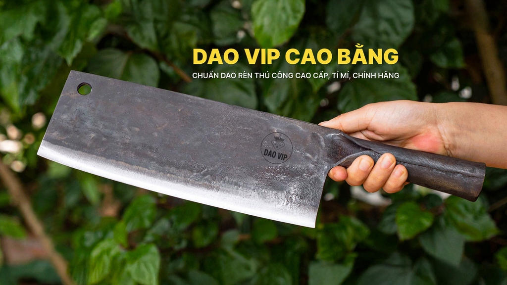 Dao chặt xương sắc bén - Cán sắt Thép nhíp ô tô S06 an toàn, vệ sinh, hàng chuẩn CỦA DAO VIP CAO BẰNG