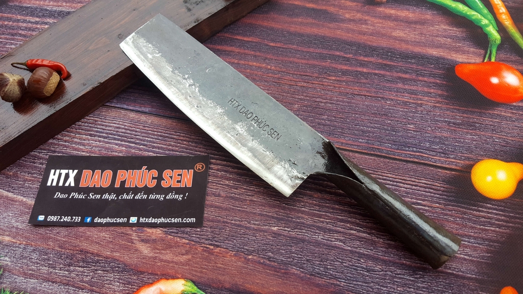 Dao thái sắc bén - Cán sắt thép nhíp ô tô S02, dễ mài lại, HÀNG CHUẨN CỦA DAO VIP - HTX DAO PHÚC SEN