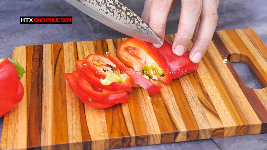 Thớt Gỗ Teak Cao Cấp - Cắt Thái, Trang Trí - 30,5x20,5x1,4cm - CNTN01 | HTX DAO PHÚC SEN