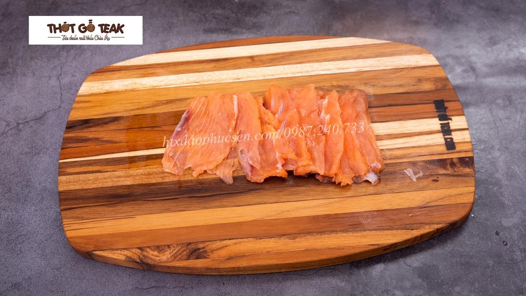 Thớt Gỗ Teak Cao Cấp - Cắt Thái, Trang Trí - 30,5x20,5x1,4cm - OV01 | HTX DAO PHÚC SEN