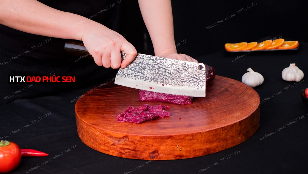 Dao thái lọc sắc bén - Thép nhíp ô tô - Cán mun khâu inox N09ATM sắc bén, bền bỉ, giữ sắc lâu