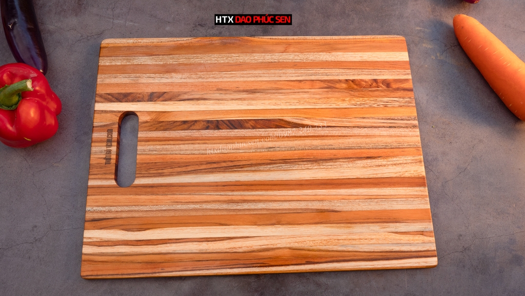 Thớt Gỗ Teak Cao Cấp - Cắt Thái, Trang Trí - 40,5x30,5x1,4cm - CNTN03