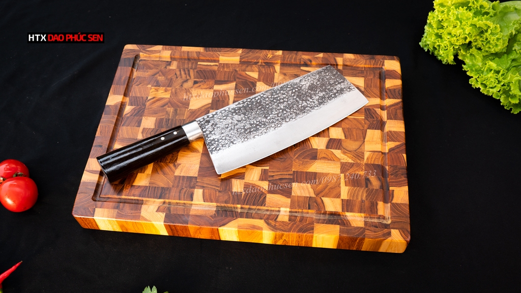 Thớt Gỗ Teak Cao Cấp - Chặt thái, Trang Trí - 40x28x2,5cm - DC03 | HTX DAO PHÚC SEN