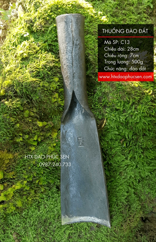 Thuổng đào đất - Thép nhíp ô tô C06, hàng chuẩn chính hãng của DAO VIP - HTX DAO PHÚC SEN
