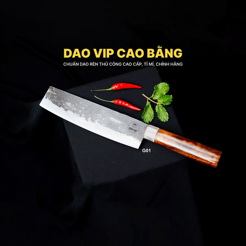 Dao thái thịt G01 thép nhíp sắc bén giữ sắc lâu hàng chuẩn DAO VIP CAO BẰNG