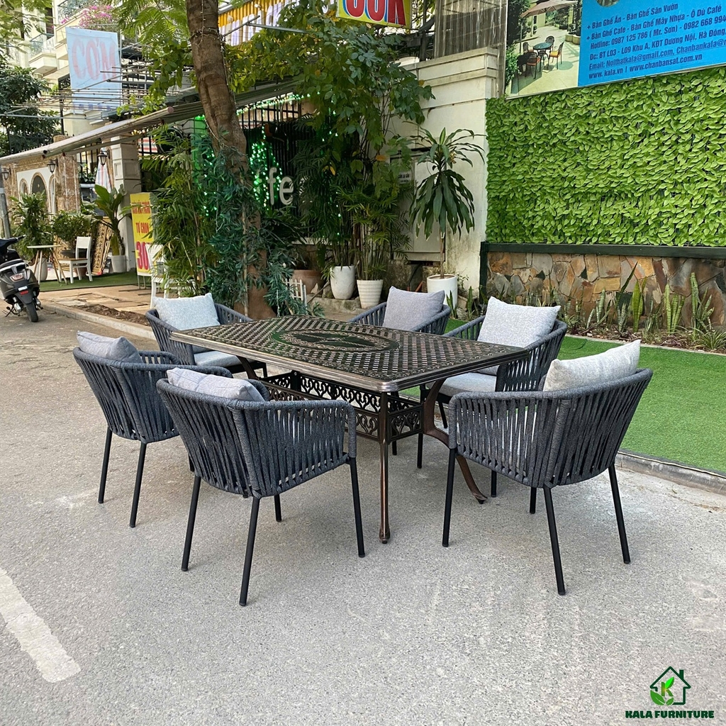 Bộ bàn ghế khung nhôm dây dù BG-DD16