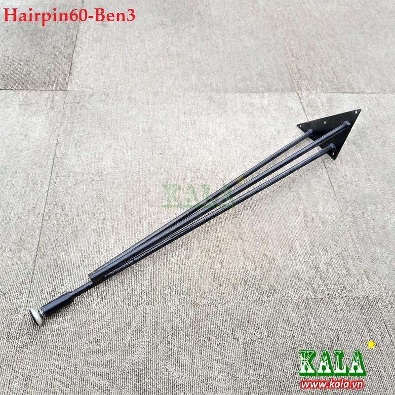 Chân bàn Hairpin 3 nhánh tăng chỉnh 60cm