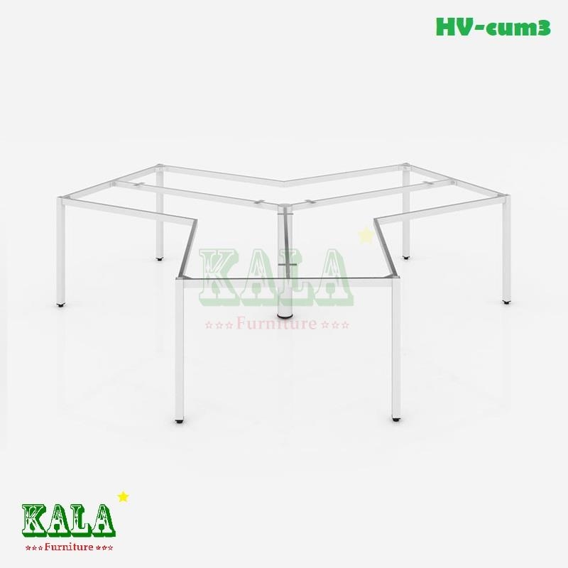Chân bàn văn phòng sắt hộp vuông cụm 3 2050x2230mm