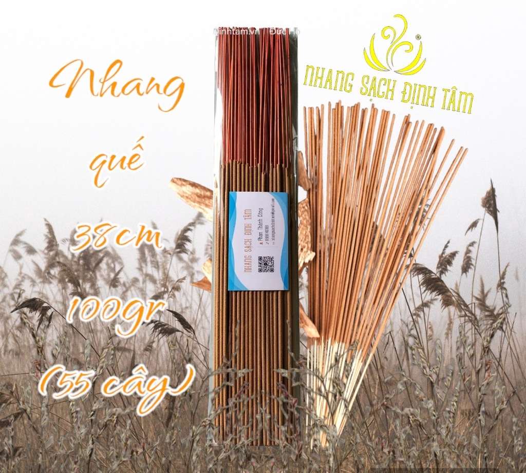 Nhang hương quế 38cm/100gr/55 cây chân mộc và đỏ