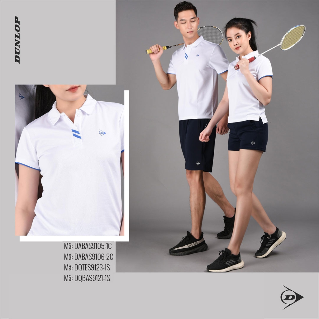 Áo Polo nam thể thao Dunlop - DABAS9105-1C-WT-100% Chính hãng-Freeship Áo Polo Nam Thể Thao Dunlop - Dabas9105-1C-Wt-100% Chính Hãng-Freeship