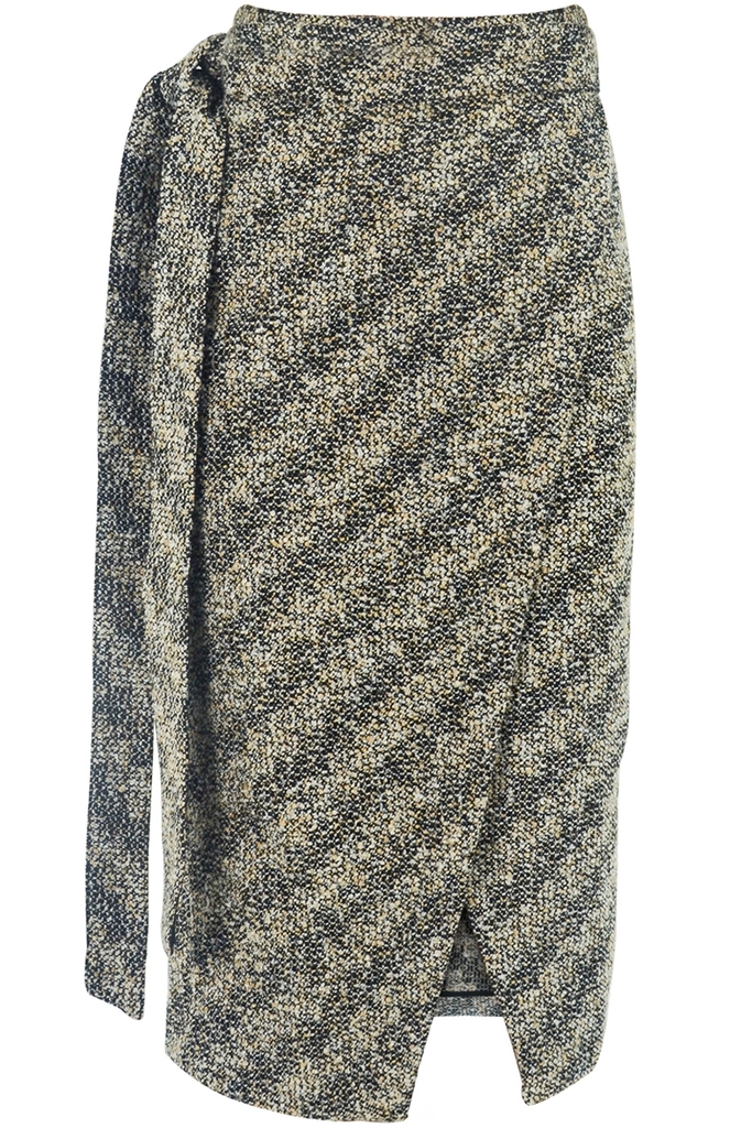 Chân váy cuốn Colleen Wrap Midi Pencil Skirt/ Brown Stripe 2240