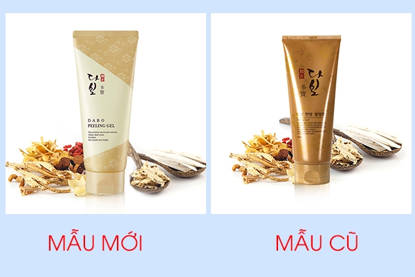 Thông báo thay đổi mẫu mã sản phẩm, Bao bì sản phẩm: Tẩy da chết Dabo Peeling Gel 180ml