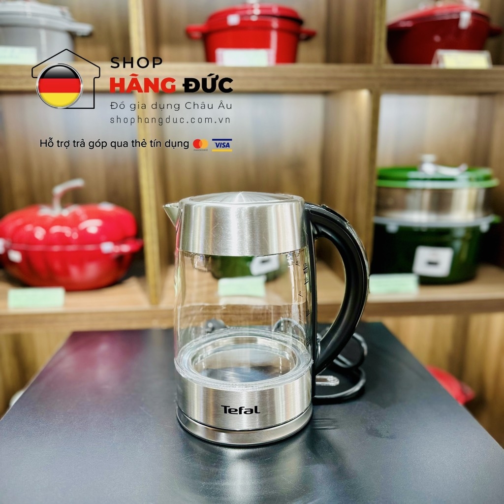 Ấm siêu tốc thuỷ tinh Tefal KI772D38 2400W 1,7L