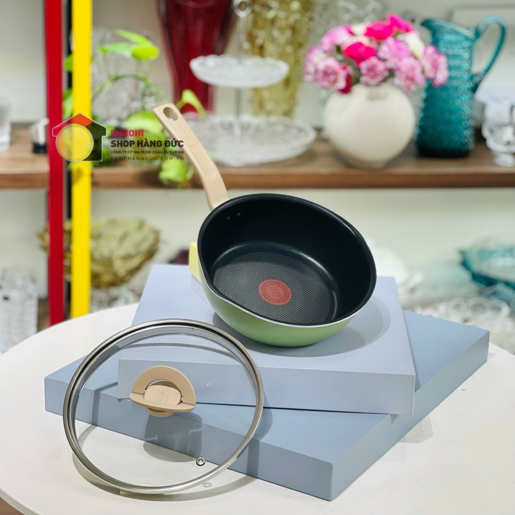 Chảo sâu lòng Tefal One Pick Pot Pan 22cm màu xanh bơ có nắp