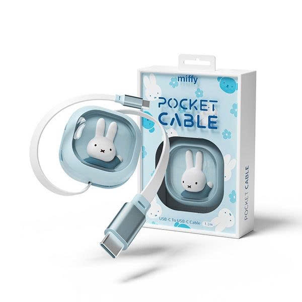 Cáp dây rút Miffy x Mipow Pocket 1,2m (IP Bản quyền) Blue (CC05-BL)