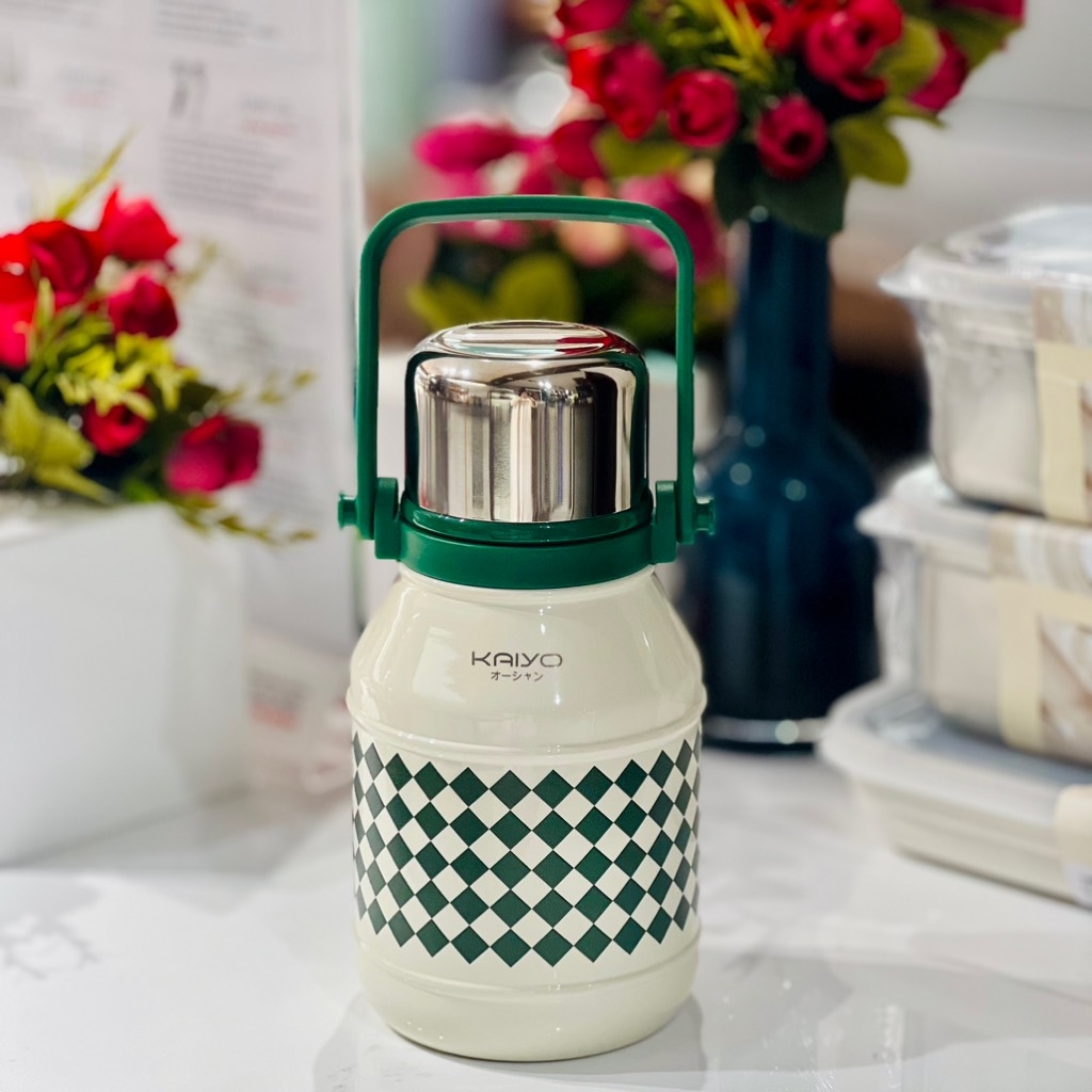 Bình giữ nhiệt Kaiyo 2 lớp inox  800ml màu xanh