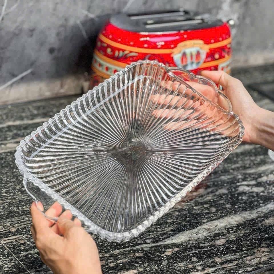 Khay thủy tinh hình chữ nhật Delisoga DSP249B 38x22cm