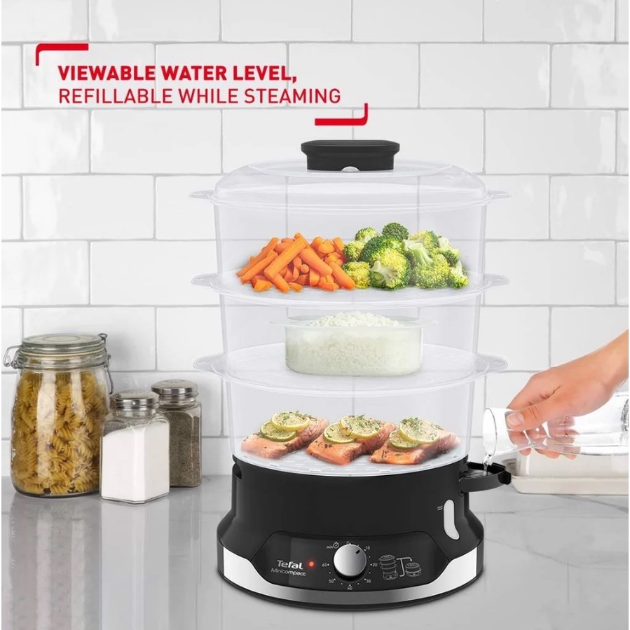 Nồi hấp điện 3 tầng Tefal UltraCompact VC204810 9L