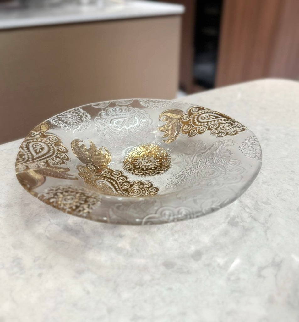 Tô pha lê IVV Pashmina Clear Gold 33cm (8136.2/330)