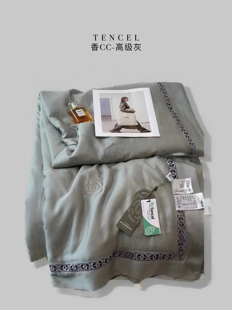Chăn lụa Tencel màu ghi (2x2.3m)