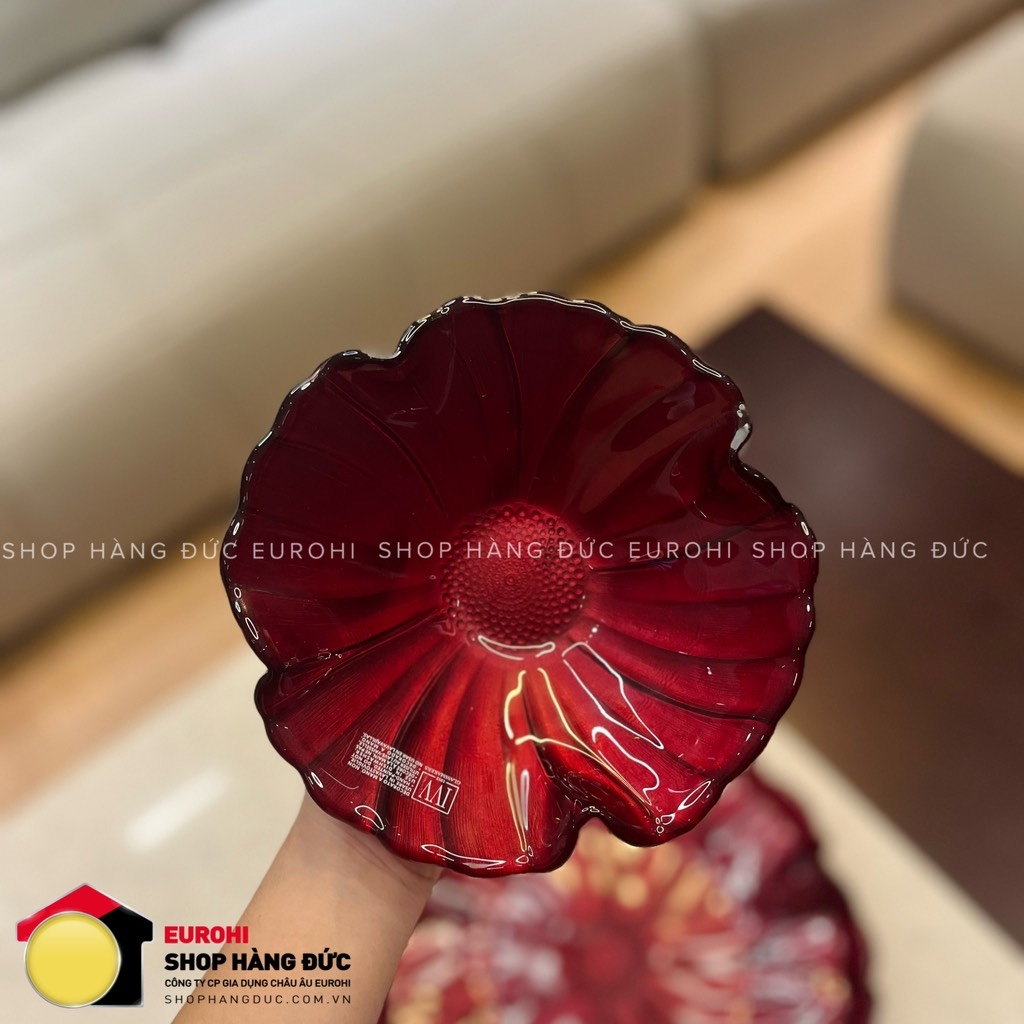 Tô pha lê IVV Magnolia hoa đỏ 19cm (5170.5/190/R)