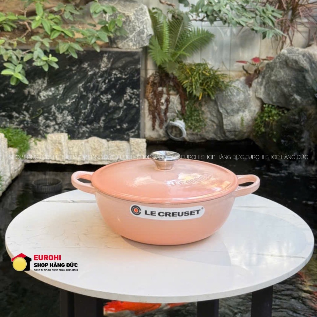 Nồi gang sâu lòng Le Creuset Marmite Peche 22cm 2.6L màu cam (21074 22 423 0460)