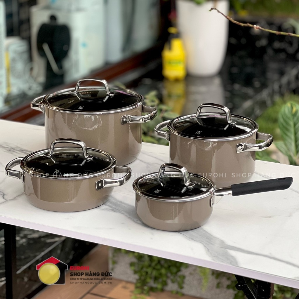 Bộ nồi WMF Fusiontec Mineral Dark Brass 4 món màu nâu - Made in Germany
