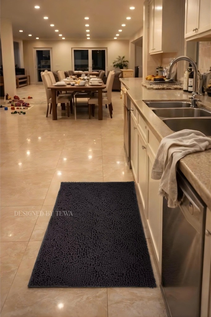 Thảm nhung tuyết chenille Tewa màu xám 75x45CM (80051-DG)