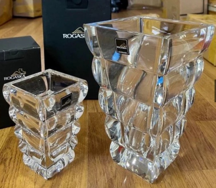 Lọ hoa pha lê Rogaska Adria 25cm màu trắng (V/113022/131651/250) (1060739)