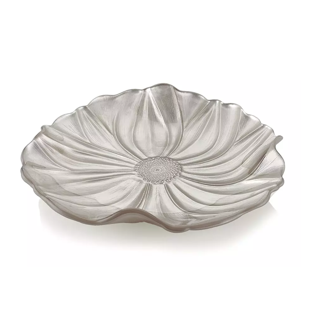 Đĩa pha lê IVV Magnolia Pearly Ivory hoa trắng 22cm (P/IT/IVV/5332.3/220)